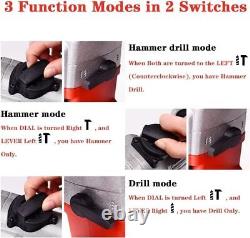 MPT 1 Inch SDS-Plus 1050W Heavy Duty Rotary Hammer Drill, 3 Function and Adjustab