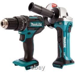 Makita 18V 2 Speed DHP482Z Combi Drill & DGA452Z 115mm Angle Grinder Body Only