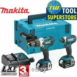 Makita 18V LXT Heavy Duty Combi Drill & Impact Driver Twin Pack 2x 5Ah, Charger