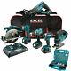 Makita 6 Piece Tool Kit 18v 3 X 5.0ah Batteries Charger With 101 Piece Drill Set