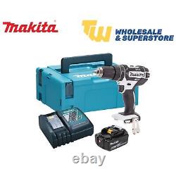 Makita DHP482T1JW 18V LXT White Combi Drill Kit 1x 5.0Ah Battery Kit Heavy Duty