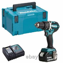 Makita DHP484Z 18V Brushless Combi Drill 1 x 5.0Ah Battery Charger & Type 3 Case