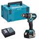 Makita Dhp484z 18v Brushless Combi Drill 1 X 5.0ah Battery Charger & Type 3 Case