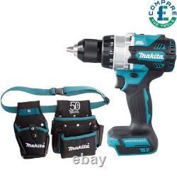 Makita DHP486 18V LXT Brushless Combi Drill With Fixing pouch & Tool Belt