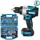 Makita Dhp486 18v Lxt Brushless Combi Hammer Drill With 101 Piece Accessory Set