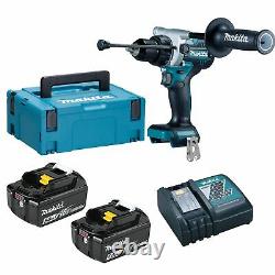 Makita DHP486 18V LXT Brushless Heavy Duty Combi Drill with 2x 5.0Ah Batteries
