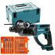 Makita Dhr202 18v Sds Plus Lxt Rotary Hammer Drill With Case & 17pc Drill Bit