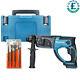 Makita Dhr202 18v Sds Plus Lxt Rotary Hammer Drill With Case & 4pc Chisel Set