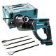 Makita Dhr202 18v Sds Plus Lxt Rotary Hammer Drill With Case & 4pc Chisel Set