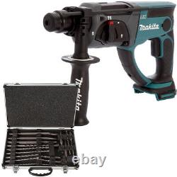 Makita DHR202Z 18V Cordless SDS+ Rotary Hammer Body with 17 Piece Drill Bit Set