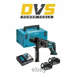 Makita DHR241RTJ 18V Li-ion Rotary Hammer Drill With 2x5Ah, Charger & Makpac 3