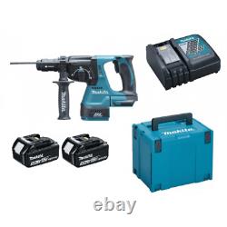 Makita DHR243RTJ 18V Cordless Brushless Rotary Hammer 2 5.0ah Batteries Charger