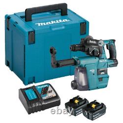 Makita DHR243RTJW 18v Brushless SDS+ Hammer Drill with 2 x 5.0Ah Battery Charger