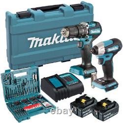 Makita DLX2414ST 18V Brushless Combi Drill & Impact Driver Kit 100pcs Drill Set