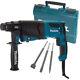 Makita Hr2630 3 Mode Sds+ Rotary Hammer Drill 240v/800w With 3 Piece Chisel Set