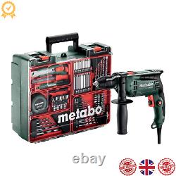 Metabo 230V Impact Drill And Accessory Kit Heavy Duty Masonry Steel / Soft Wood