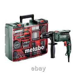 Metabo 230V Impact Drill And Accessory Kit Heavy Duty Masonry Steel / Soft Wood