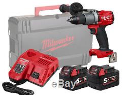 Milwaukee 18v Fuel Brushless Heavy-duty Combi Drill M18fpd2 5.0ah Pack
