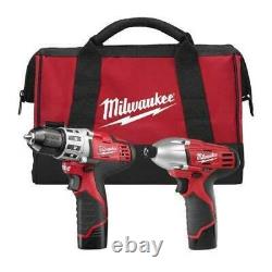 Milwaukee 2494-22 M12 Cordless Combination 3/8 Drill & 1/4 Hex Impact Driver