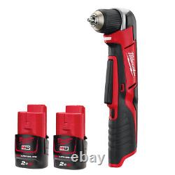 Milwaukee C12RAD-0 12V Cordless Angle Drill with 2 x 2.0Ah Batteries