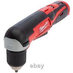 Milwaukee C12RAD-0 12V Cordless Angle Drill with 2 x 2.0Ah Batteries