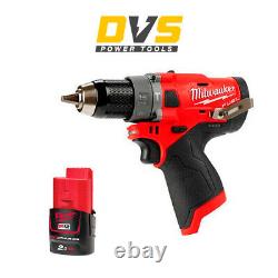 Milwaukee M12FPD-0 12V M12 FUEL Hammer Drill Driver with 1x 2Ah Battery M12B2
