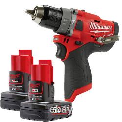 Milwaukee M12FPD 12V Fuel Percussion Combi Drill With 2 x 6.0Ah Batteries