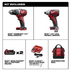 Milwaukee M18 18-Volt Lithium-Ion Cordless Drill Driver/Impact Driver Combo Kit