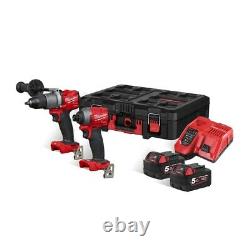 Milwaukee M18 18V Impact Driver & Combi Drill Packout Set M18FPD2 & M18FID2