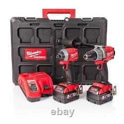 Milwaukee M18 18V Impact Driver & Combi Drill Packout Set M18FPD2 & M18FID2