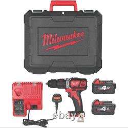 Milwaukee M18 BPDN-402C 18V 2 x 4.0Ah Li-Ion RedLithium Cordless Combi Drill