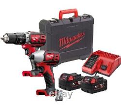 Milwaukee M18 Combination Drill & Impact Driver Heavy Duty Twin Pack 2x 5.0ah