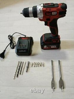 Milwaukee M18BPD-0 18V Compact Percussion Drill 8ah battery & charger drill bits