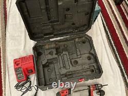 Milwaukee heavy duty drill HD18HX With Battery And Changer In Case 2 Chucks