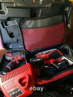 Milwaukee m12 12v Job Lot Drill Impact ratchet Batterys Charger tools cordless