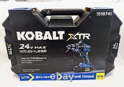 NEW Kobalt XTR 1/2 24v Variable Speed Brushless Cordless Hammer Drill withBattery