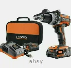 New Ridgid 18volt 1/2 Cordless Hammer Drill, (2) Batteries, Charger R86116k