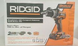 New Ridgid 18volt 1/2 Cordless Hammer Drill, (2) Batteries, Charger R86116k