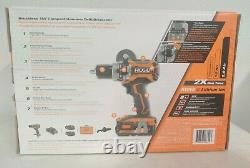 New Ridgid 18volt 1/2 Cordless Hammer Drill, (2) Batteries, Charger R86116k