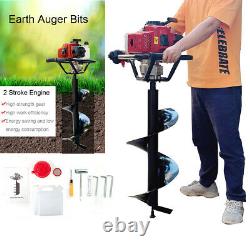 Petrol Earth Auger 68CC Fence Post Hole Digger Borer Ground Drill 11.8 inch Bit