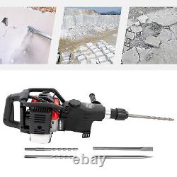 Petrol Hammer Drill 2-Stroke 32.6CC Breaker Demolition Jackhammer Heavy Duty