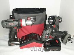 Porter Cable PCL180D 1/2 Drill PCL180ID Impact Driver Flash Light Lithium Bag