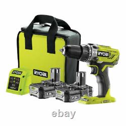 Ryobi R18PD3-215SK 18v ONE+ Cordless Percussion Combi Drill Kit With 2 Batteries