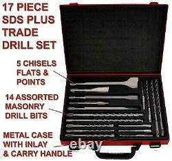 SDS Plus Rotary Hammer Drill 240V 3 Mode Chisel Action Breaker & SDS Set