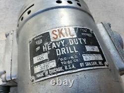 SKIL 3/4 HEAVY DUTY DRILL MODEL 123, 9 AMPS, 115V, 375 RPM Vintage 27lbs