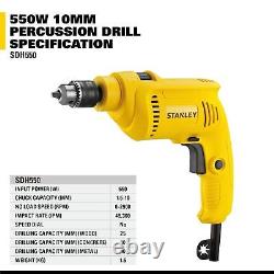 STANLEY 550W Hammer Drill with 120-Piece Toolkit YELLOW & BLACK