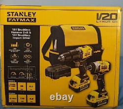 Stanley FatMax V20 18V Cordless Brushless Twin Kit 2x4.0Ah drill driver charger