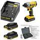 Stanley Fatmax 18v Impact Driver X2 Batteries Fast Charger In Heavy Duty Casef