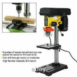 URLWALL Bench Top 9 High Speed Pillar Drill Press & Table Stand 16mm Chuck 230v