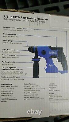 USA SHIP NEW KOBALT 24v MAX 7/8 ROTARY HAMMER DRILL BRUSHLESS SDS+ KRH 124B-03